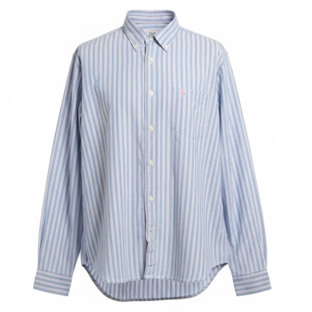Aeropostale Vintage L Button Down Blue Stripe Long Sleeve Cotton Dress Shirt